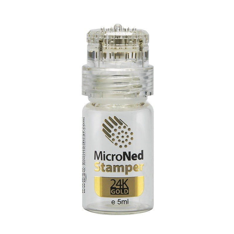 MicroNed Stamper, 20 hypoallergenic 24k gold plated 0.25mm microneedles